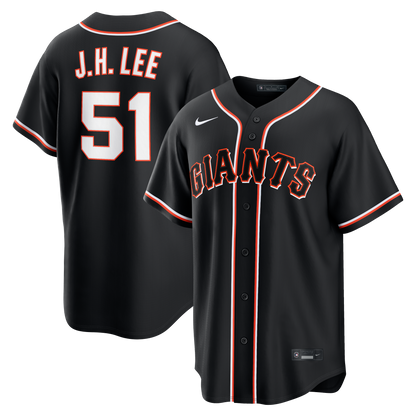 Men's San Francisco Giants Jung Hoo Lee Nike Fashion Replica Black Out Jersey
