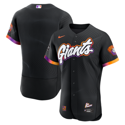 Men's San Francisco Giants Nike Anthracite City Connect Authentic Sponsor Patch Jersey