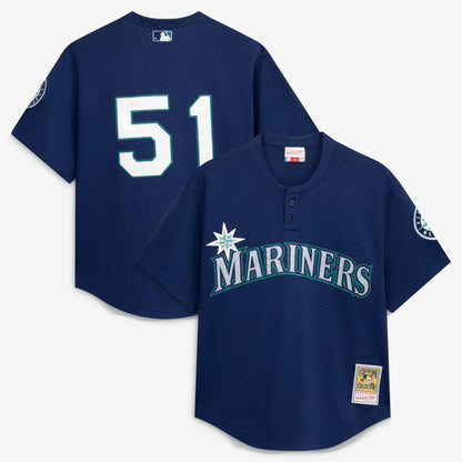 Men's Seattle Mariners Ichiro Suzuki Mitchell & Ness Navy Authentic Batting Practice Jersey
