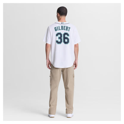 Men's Seattle Mariners Logan Gilbert Nike White Home Replica Jersey