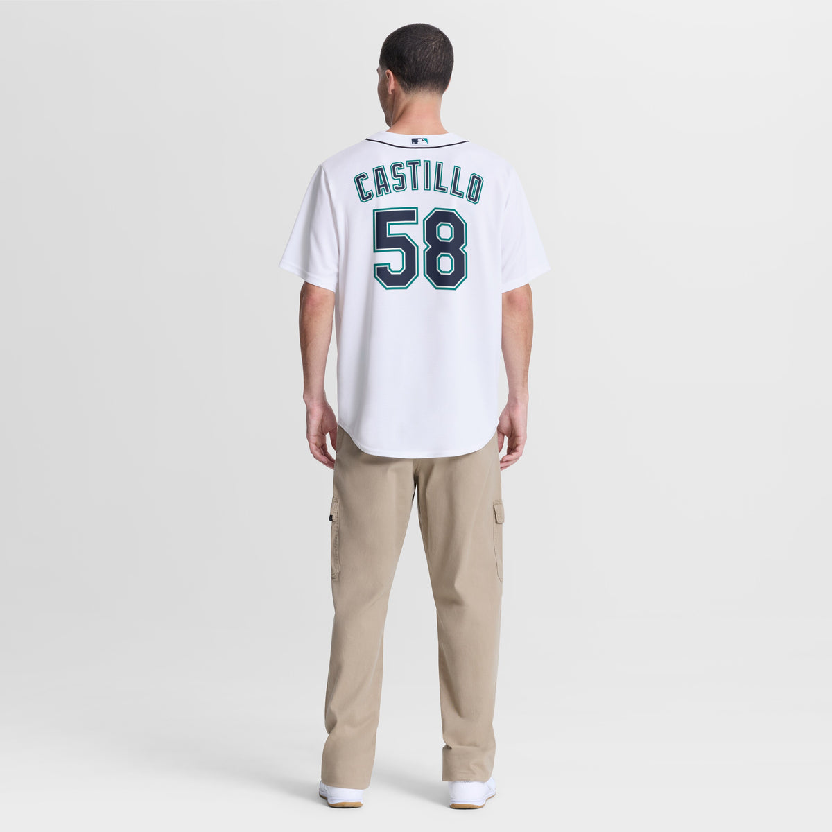 Men's Seattle Mariners Luis Castillo Nike White Home Replica Jersey