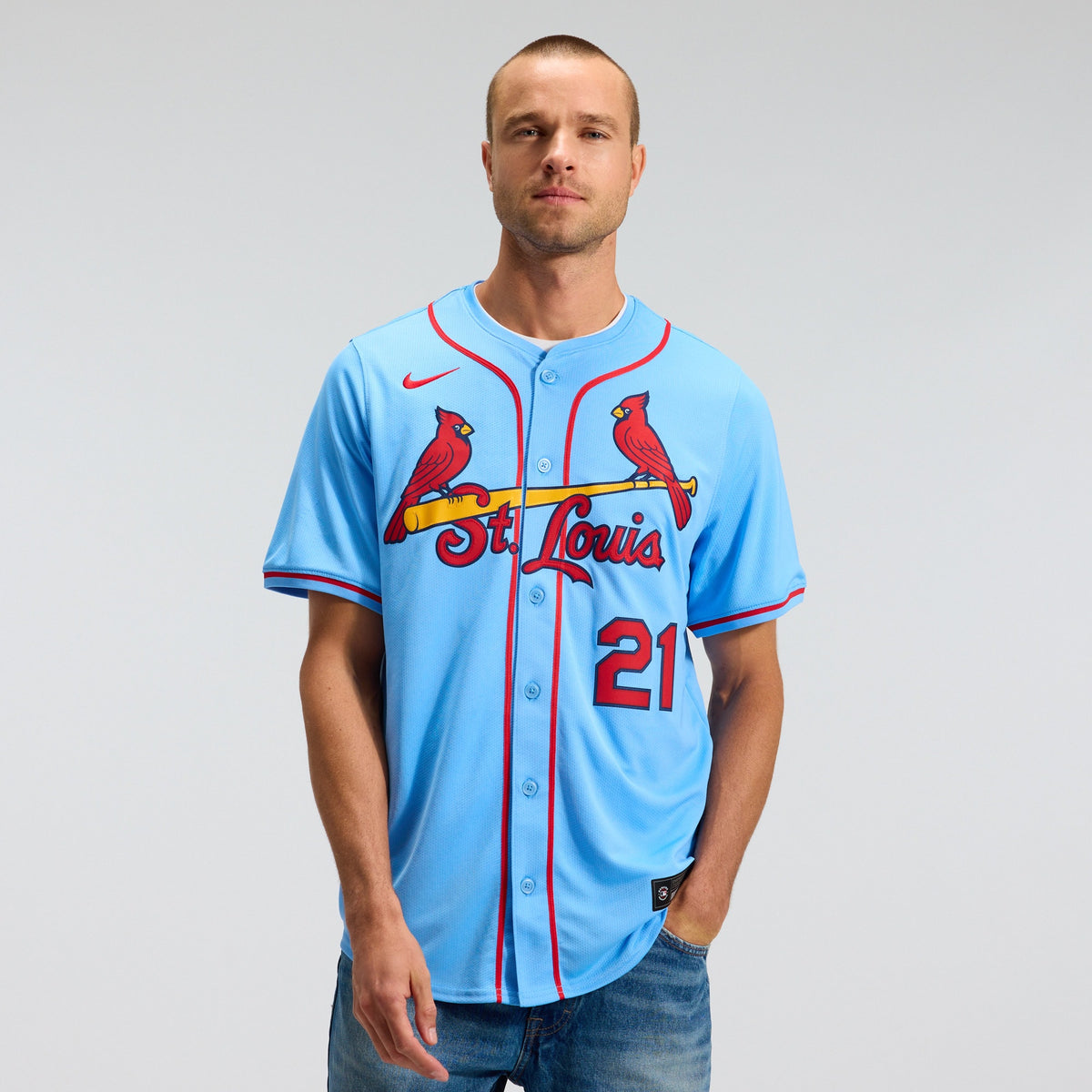 Men's St. Louis Cardinals Lars Nootbaar Nike Light Blue Alternate Limited Jersey