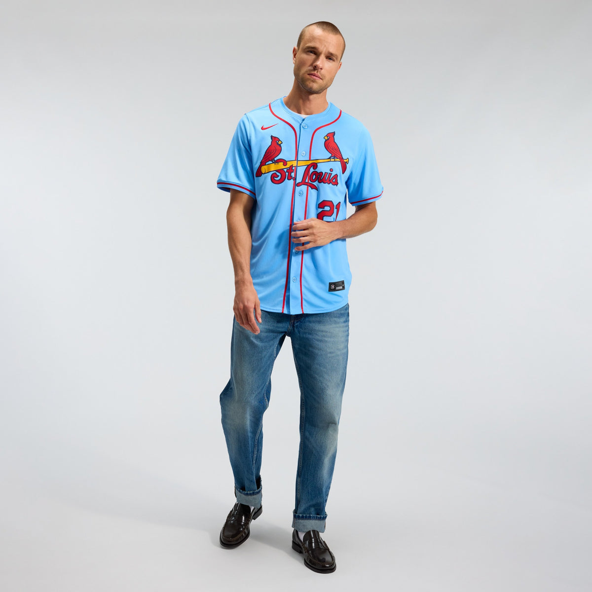 Men's St. Louis Cardinals Lars Nootbaar Nike Light Blue Alternate Limited Jersey