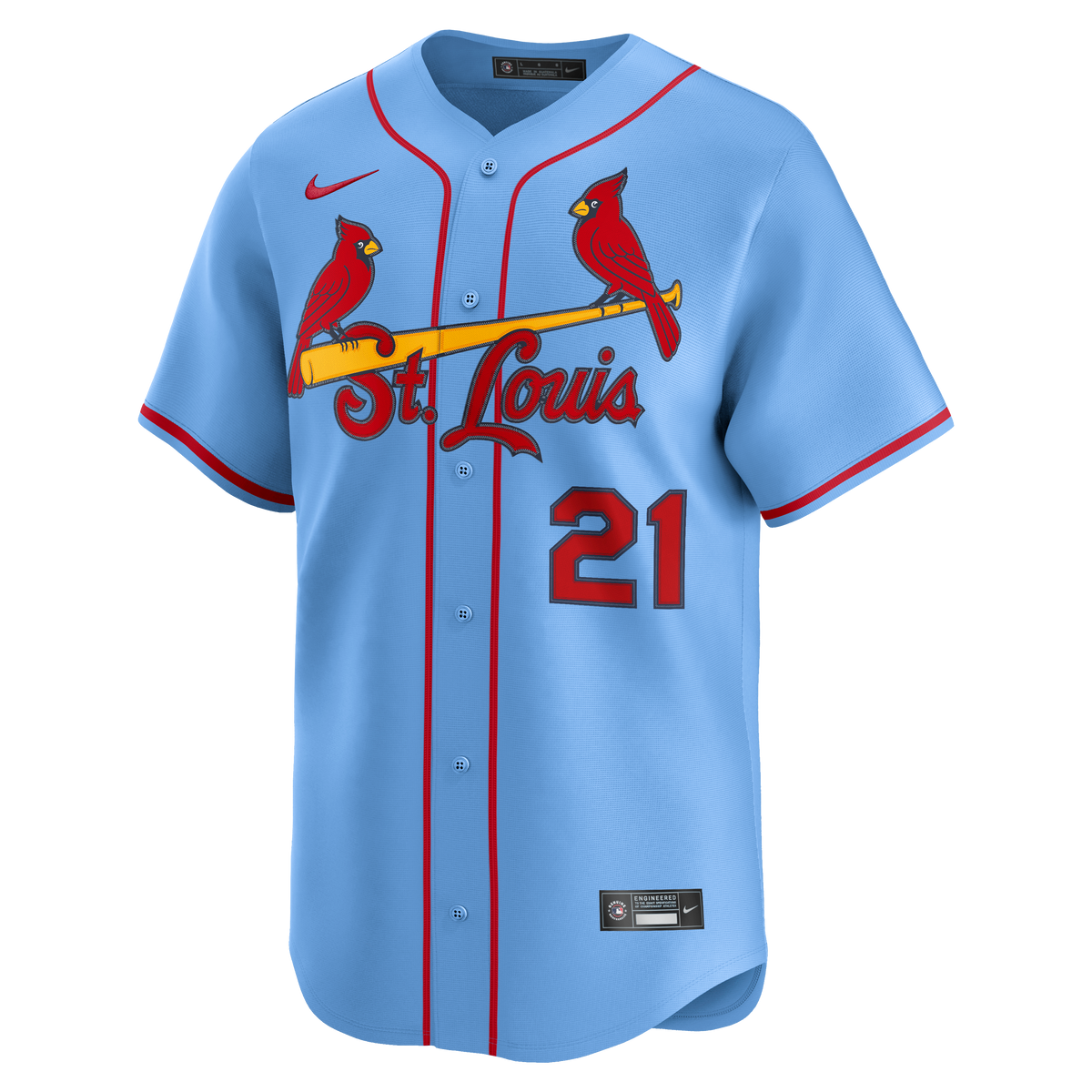 Men's St. Louis Cardinals Lars Nootbaar Nike Light Blue Alternate Limited Jersey