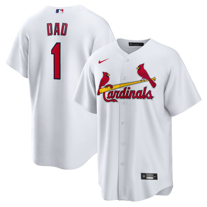 Men's St. Louis Cardinals Nike White #1 Dad Home Replica Jersey