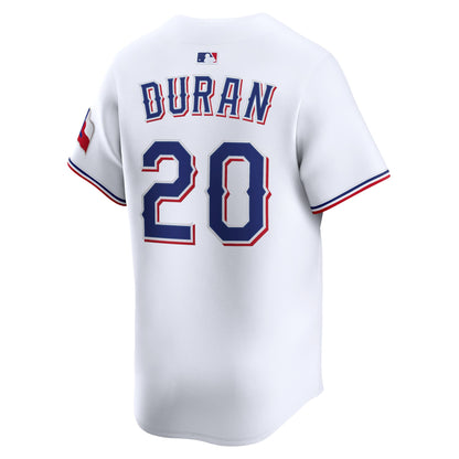 Men's Texas Rangers Ezequiel Duran Nike White Home Limited Player Jersey