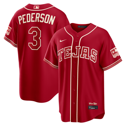 Men's Texas Rangers Joc Pederson Nike Red 2026 City Connect Stadium Jersey
