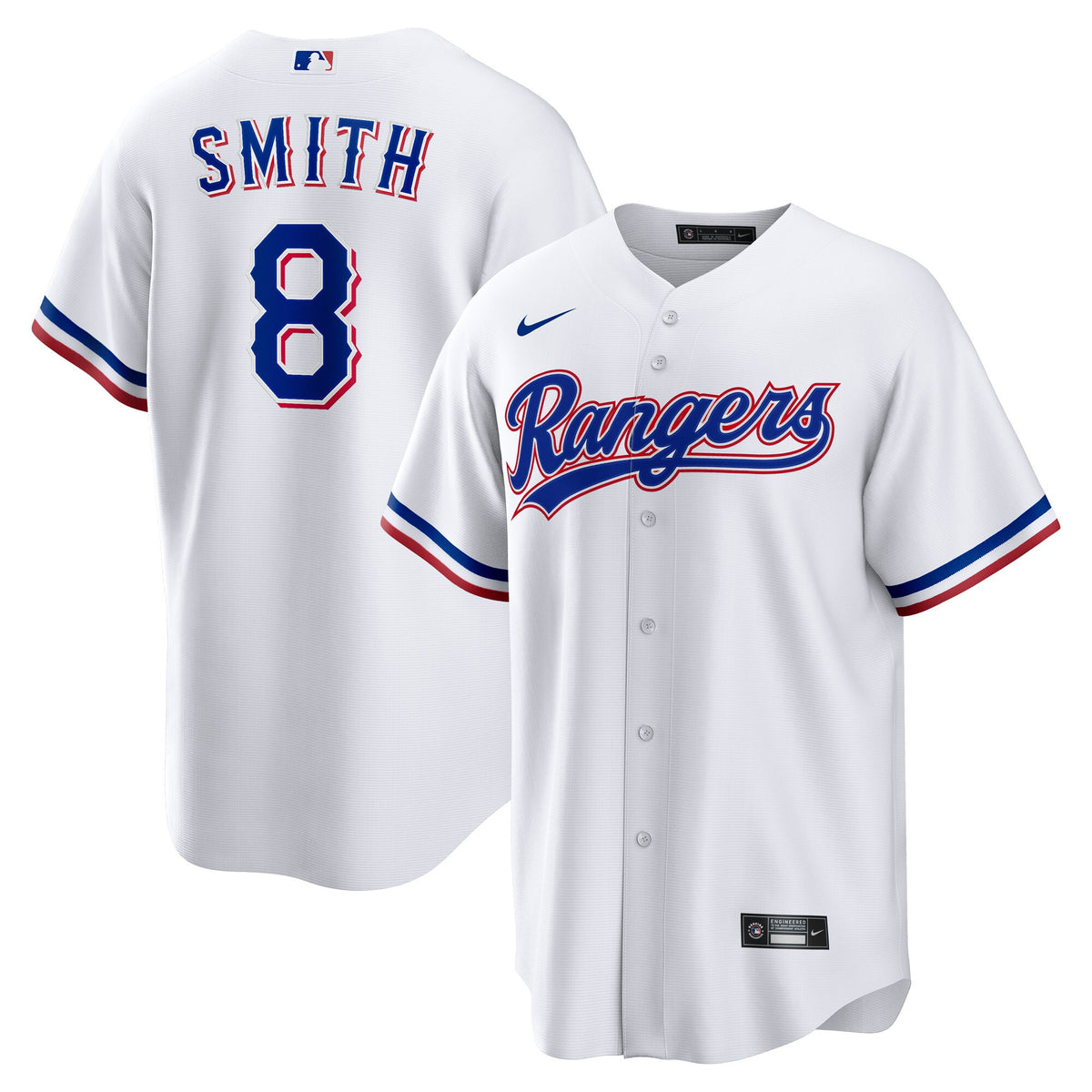 Men's Texas Rangers Josh Smith Nike White Home Replica Jersey