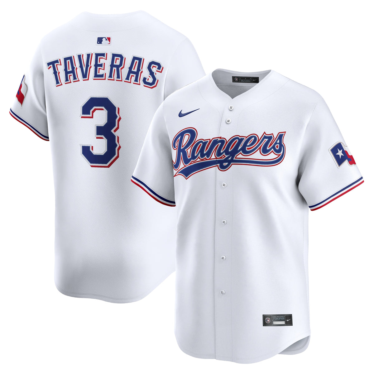 Men's Texas Rangers Leody Taveras Nike White Home Limited Player Jersey