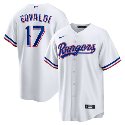 Men's Texas Rangers Nathan Eovaldi Nike White Home Replica Player Jersey