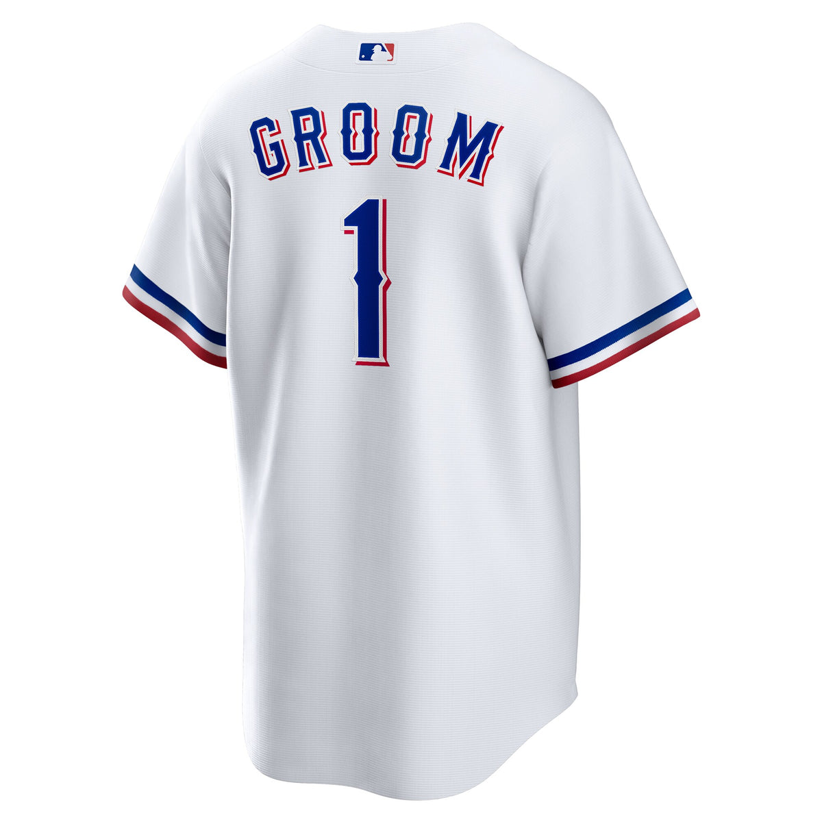 Men's Texas Rangers Nike White #1 Groom Home Replica Jersey