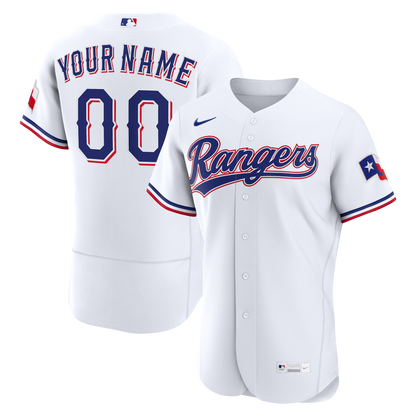 Men's Texas Rangers Nike White Home Authentic Custom Jersey