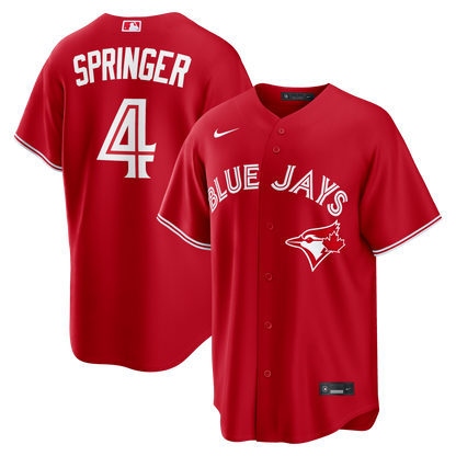 Men's Toronto Blue Jays George Springer Nike Red Canada Day Replica Jersey