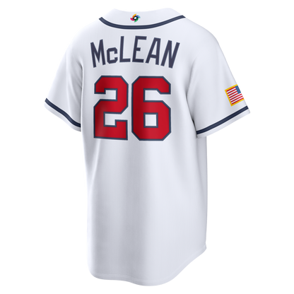 Men's USA Baseball Nolan McLean Nike White 2026 World Baseball Classic Home Stadium Jersey