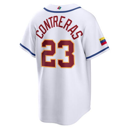 Men's Venezuela Baseball William Contreras Nike White 2026 World Baseball Classic Home Stadium Jersey