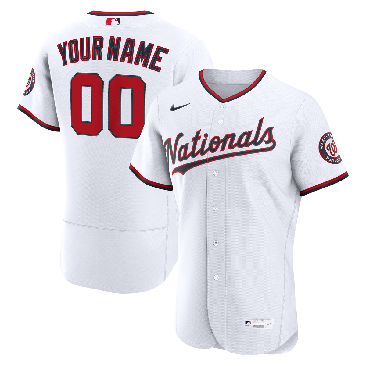Men's Washington Nationals Nike White Home Authentic Custom Jersey