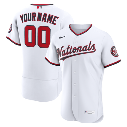 Men's Washington Nationals Nike White Home Authentic Custom Jersey