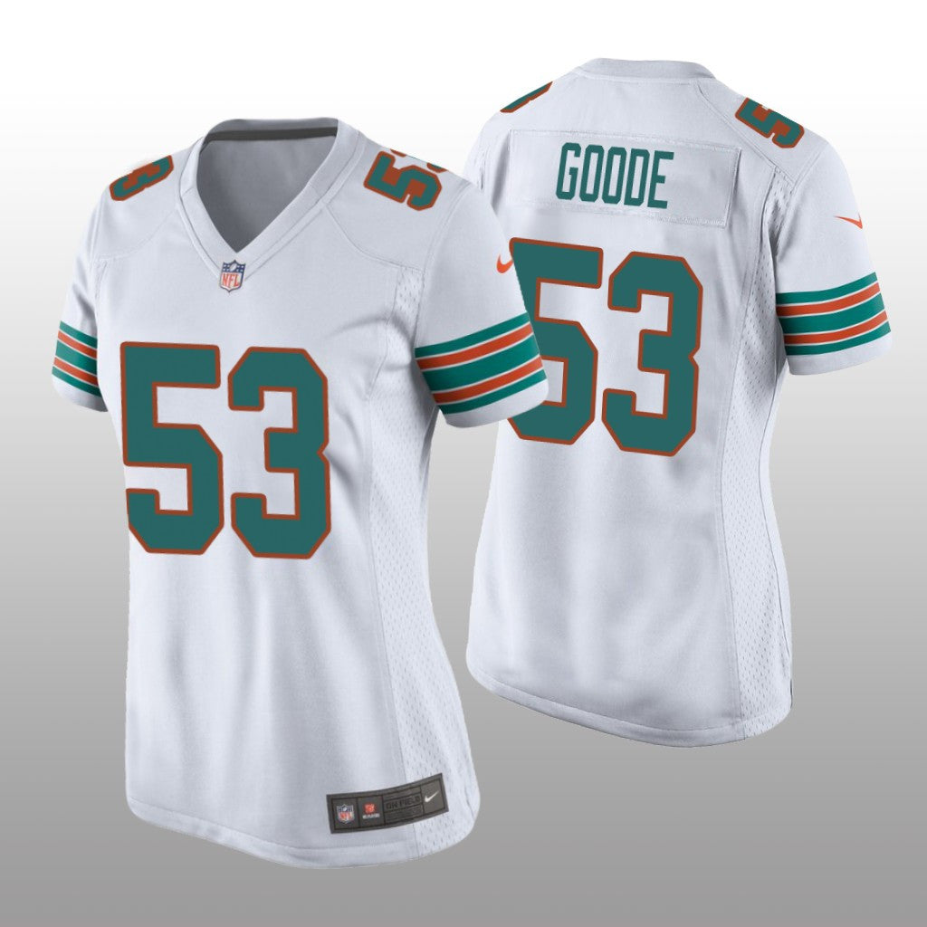 Miami Dolphins Cameron Goode White Jersey Throwback Game Women's