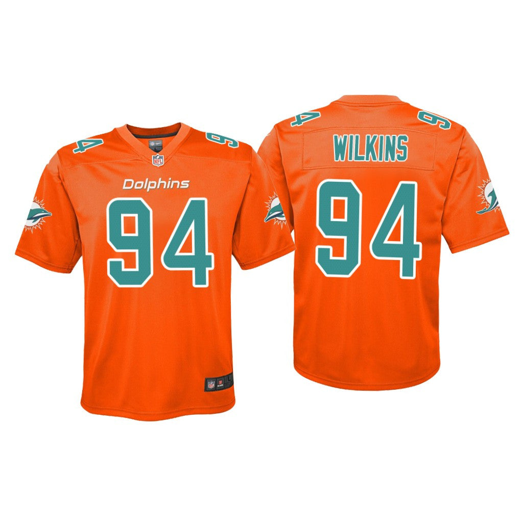 Miami Dolphins Christian Wilkins Orange Jersey Inverted Game Youth