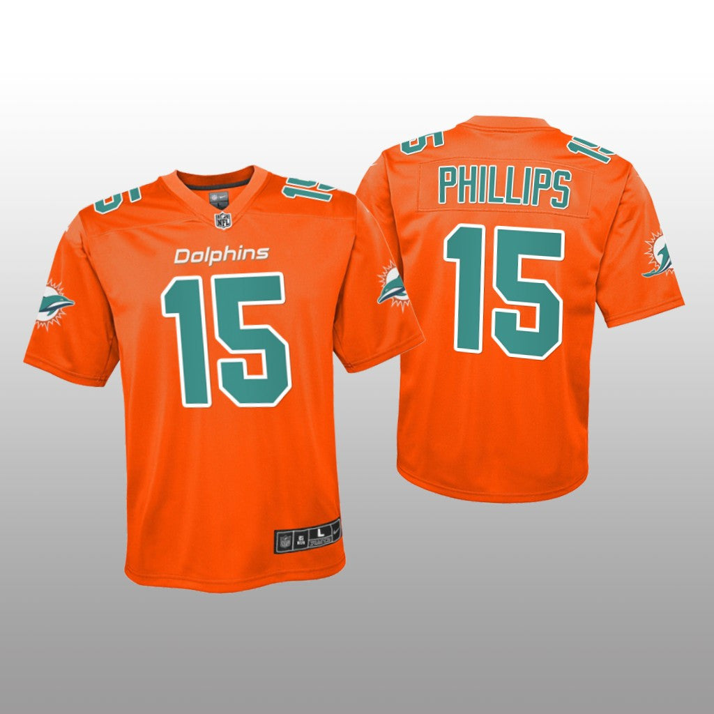 Miami Dolphins Jaelan Phillips Orange Jersey Inverted Game Youth