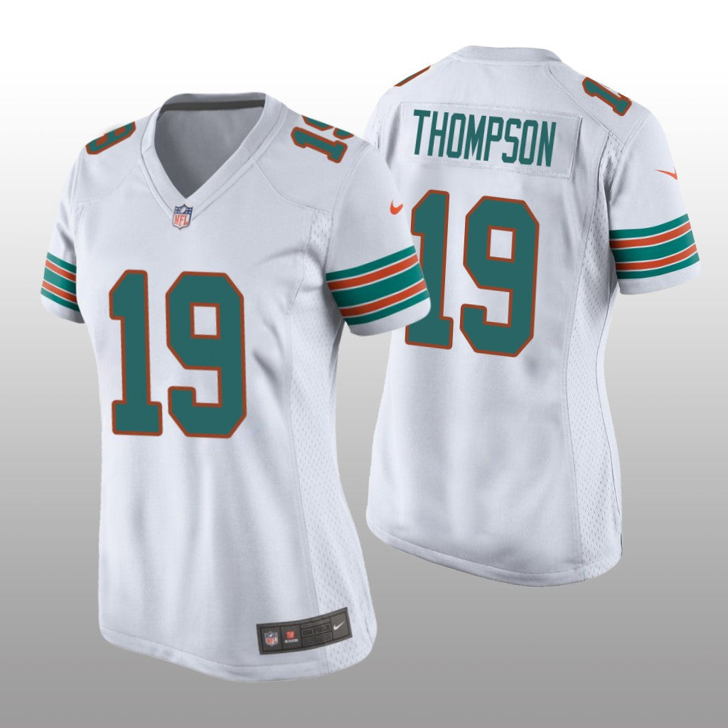 Miami Dolphins Skylar Thompson White Jersey Throwback Game Women's
