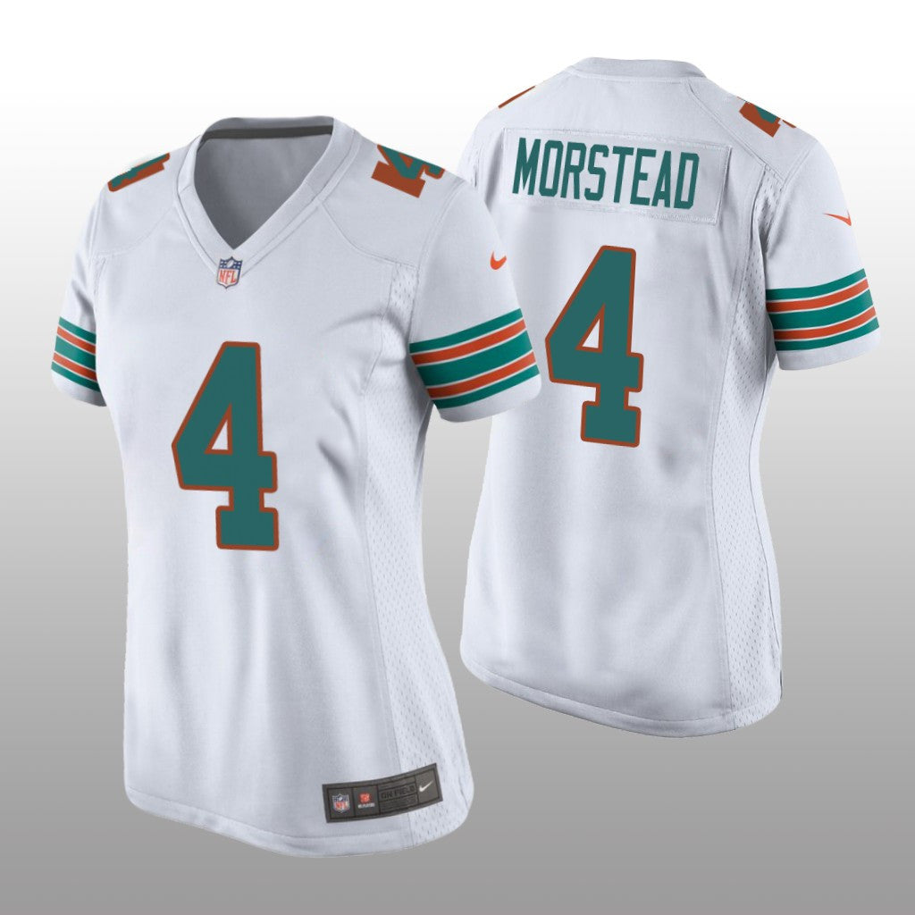 Miami Dolphins Thomas Morstead White Jersey Throwback Game Women's