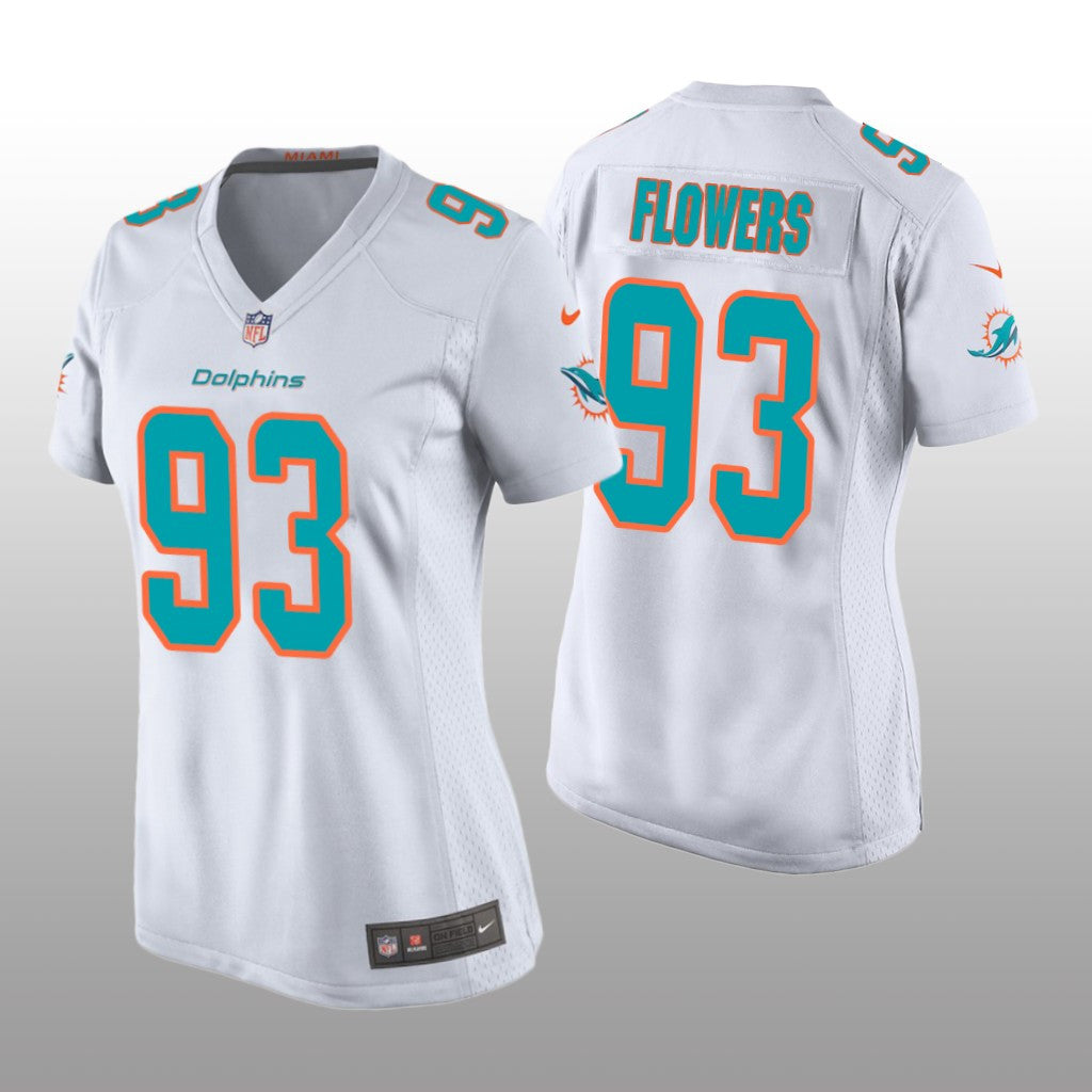 Miami Dolphins Trey Flowers White Jersey Game Women's