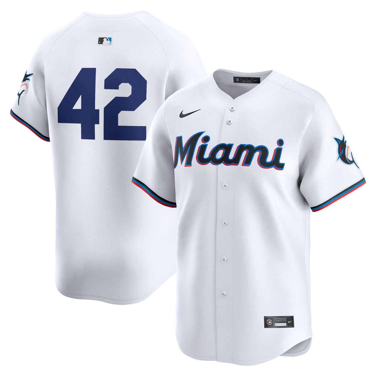 Miami Marlins Nike 2024 Jackie Robinson Day Home Limited Jersey White