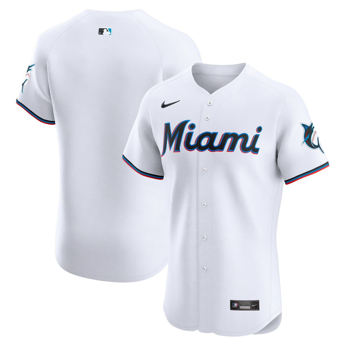 Miami Marlins Nike Home Elite Jersey White