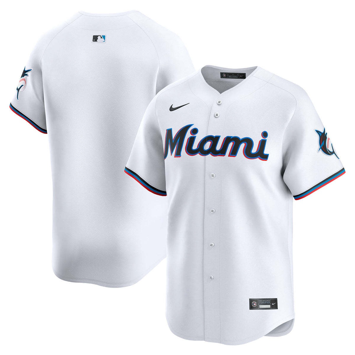 Miami Marlins Nike Home Limited Jersey White