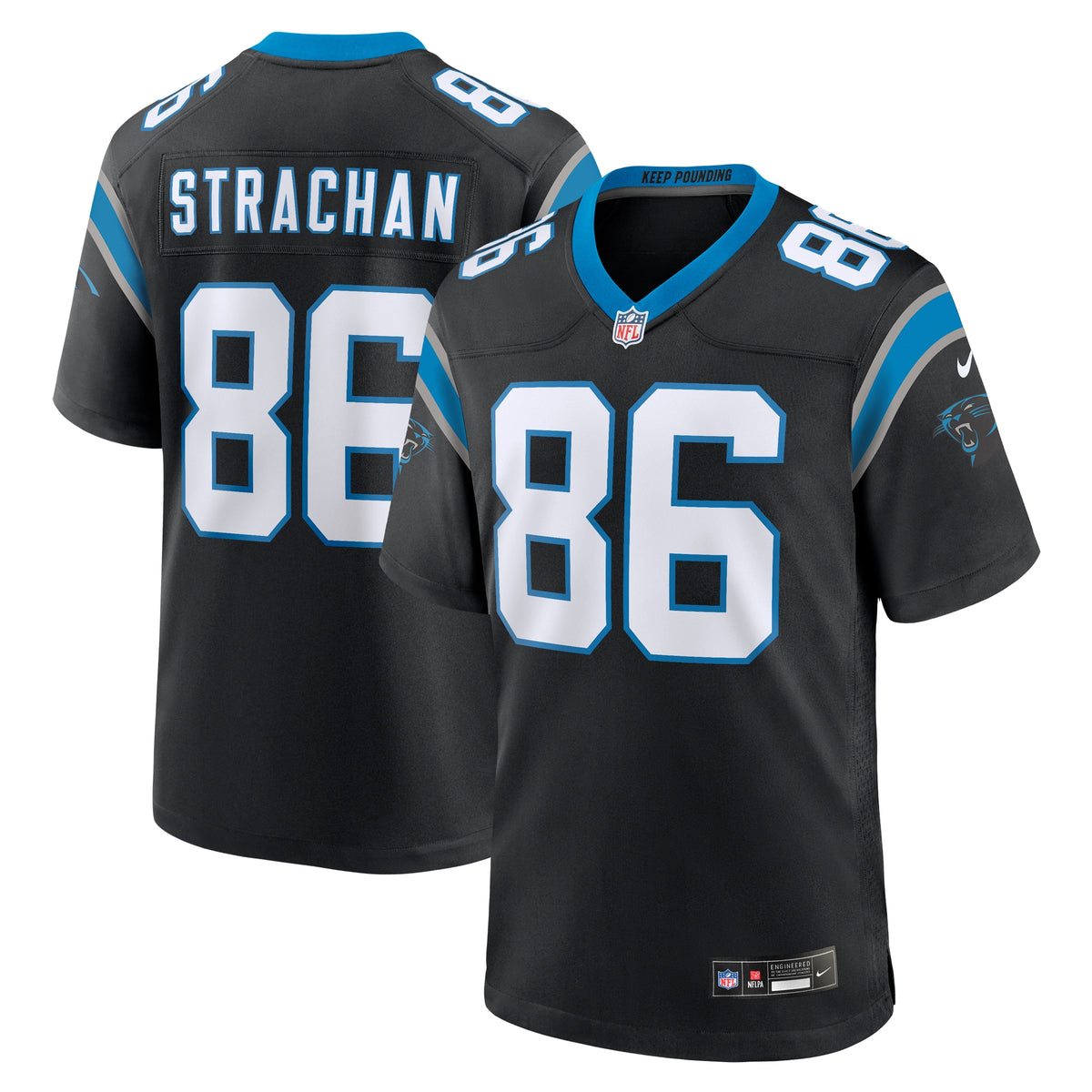 Mike Strachan Carolina Panthers Nike Game Jersey Black