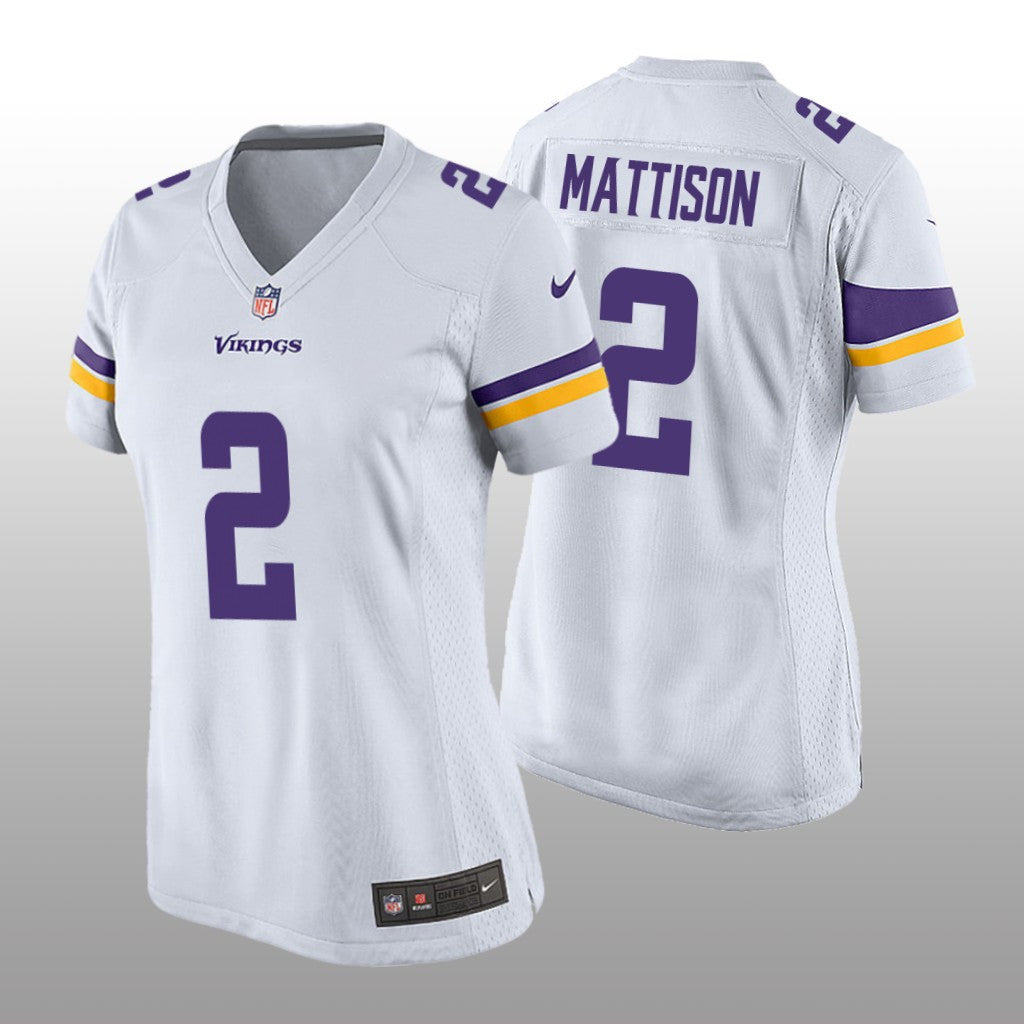 Minnesota Vikings Alexander Mattison White Jersey Game Women's