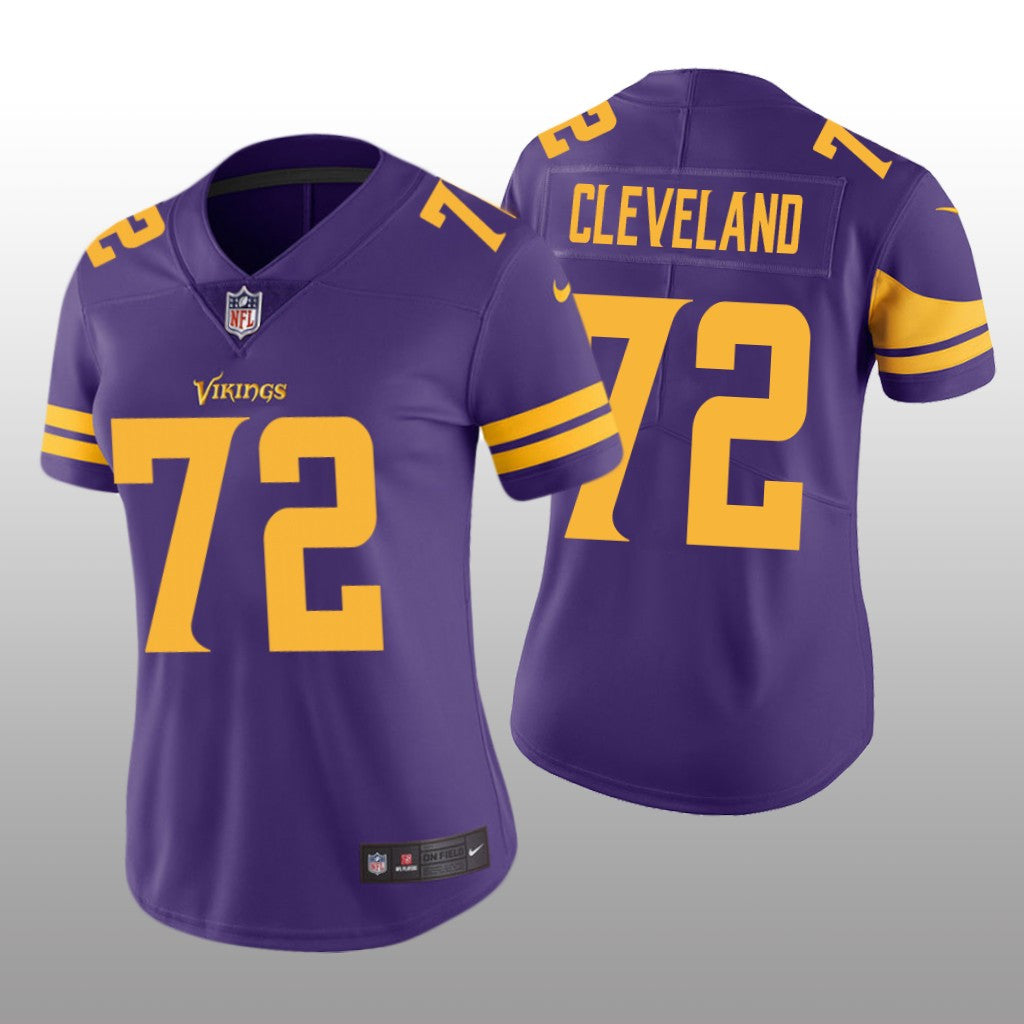 Minnesota Vikings Ezra Cleveland Purple Jersey Color Rush Limited Women's