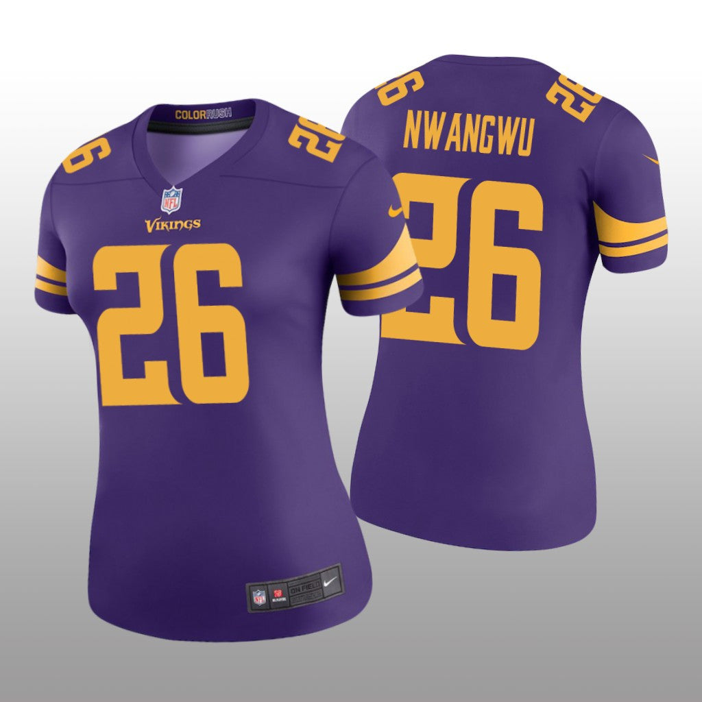 Minnesota Vikings Kene Nwangwu Purple Jersey Color Rush Legend Women's