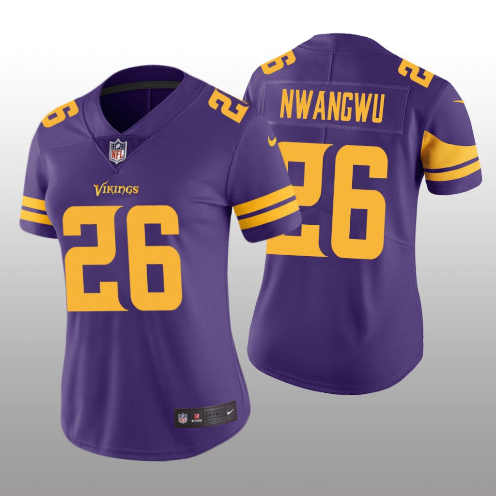 Minnesota Vikings Kene Nwangwu Purple Jersey Color Rush Limited Women's