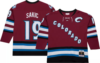 Mitchell & Ness Adult Colorado Avalanche 2001 Joe Sakic #19 Vintage Replica Jersey