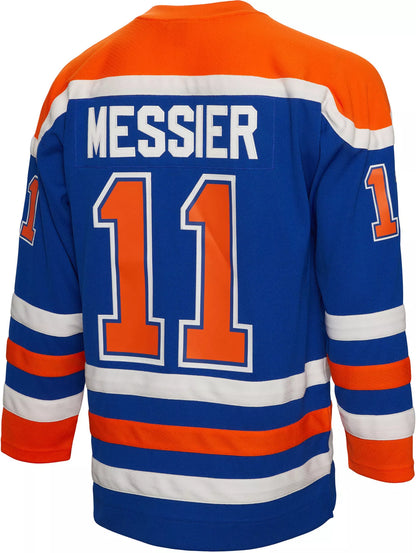 Mitchell & Ness Adult Edmonton Oilers Mark Messier #11 &'86 Blue Line Jersey