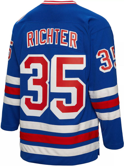 Mitchell & Ness Adult New York Rangers Mike Richter #35 &'93 Blue Line Jersey