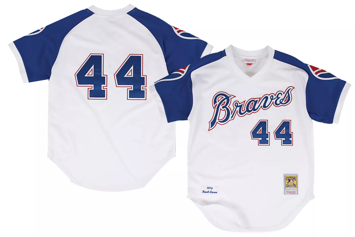 Mitchell & Ness Men's Atlanta Braves Hank Aaron #44 White Authentic Home Jersey