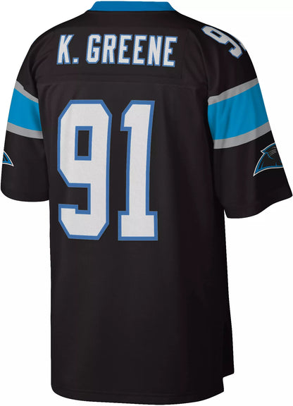 Mitchell & Ness Men's Carolina Panthers Kevin Greene #91 1996 Black Throwback Jersey