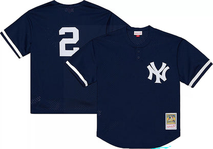 Mitchell & Ness Men's Derek Jeter #2 Navy Cooperstown Alternate Mesh Batting Practice Jersey