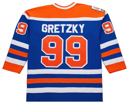 Mitchell & Ness Men's Edmonton Oilers Wayne Gretzky #99 1979 Blue Power Play Vintage Replica Jersey