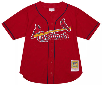 Mitchell & Ness Men's Mark McGwire #25 St. Louis Cardinals Red Mesh Button Up Jersey