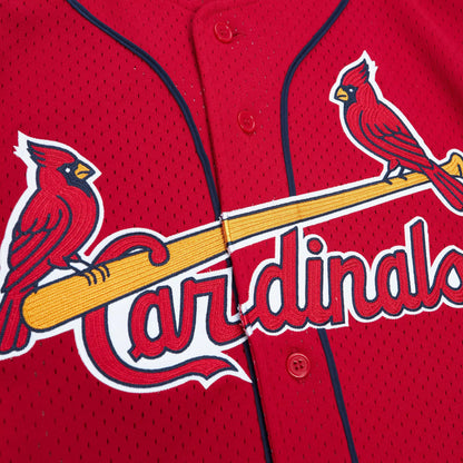 Mitchell & Ness Men's Mark McGwire #25 St. Louis Cardinals Red Mesh Button Up Jersey