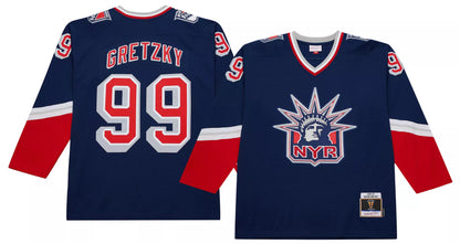 Mitchell & Ness Men's New York Rangers Wayne Gretzky #99 1996 Navy Power Play Vintage Replica Jersey