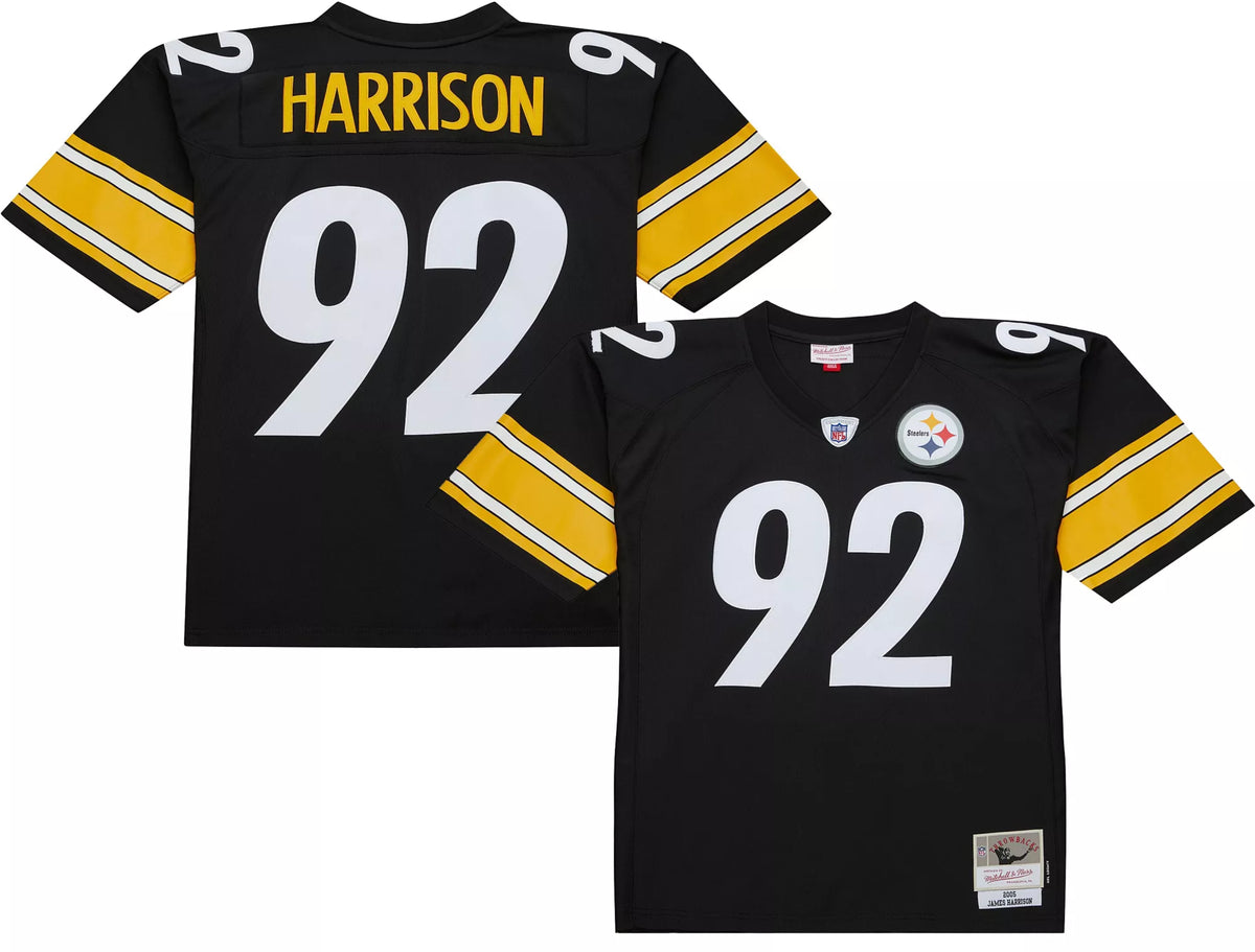 Mitchell & Ness Men's Pittsburgh Steelers James Harrison #92 2005 Black Throwback Jersey