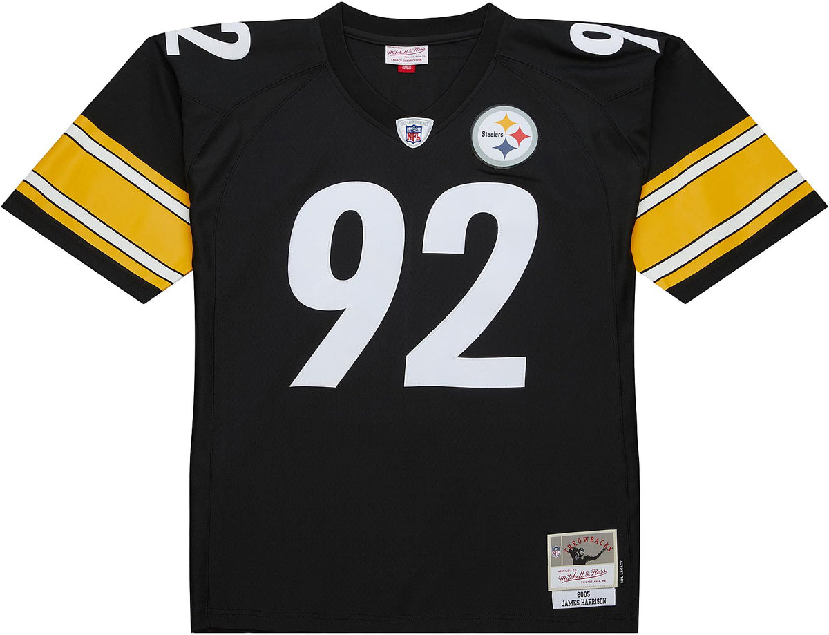 Mitchell & Ness Men's Pittsburgh Steelers James Harrison #92 2005 Black Throwback Jersey