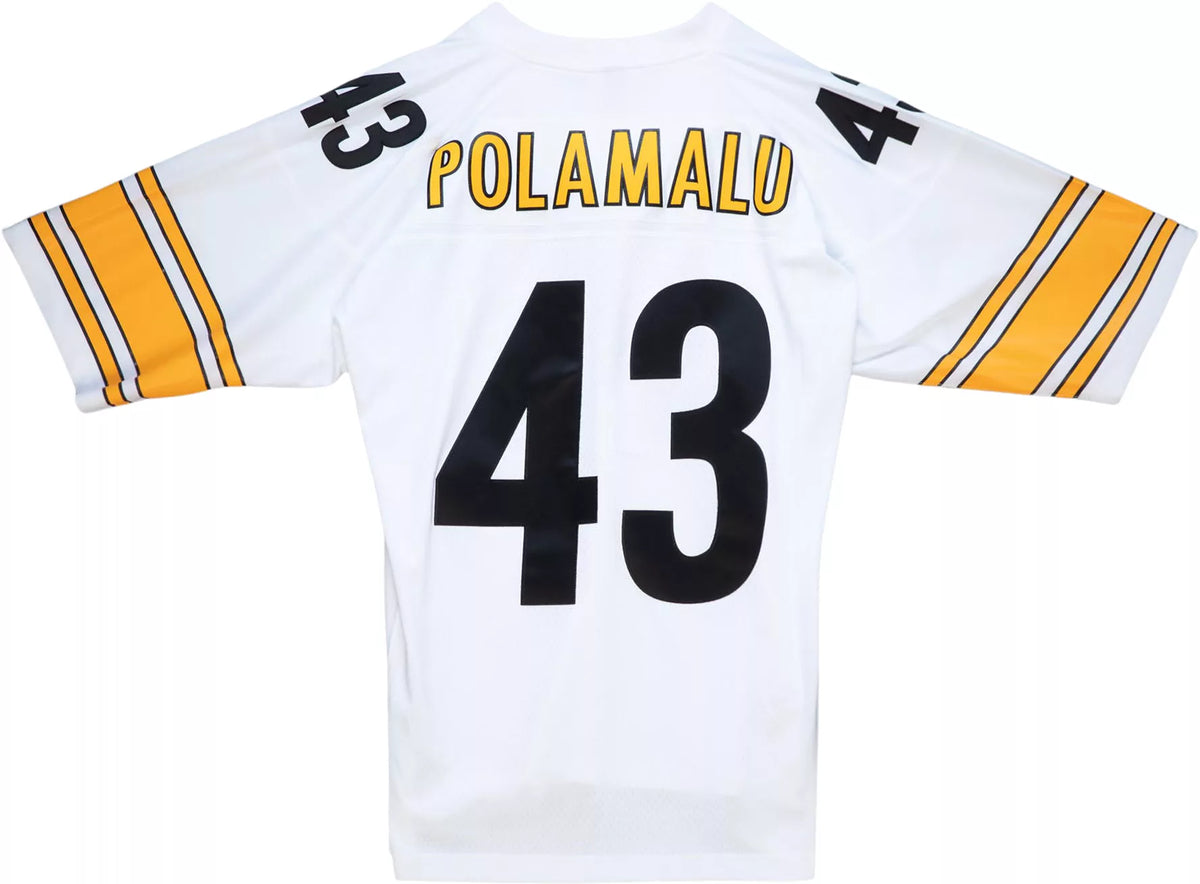 Mitchell & Ness Men's Pittsburgh Steelers Troy Polamalu #43 2005 White Throwback Jersey