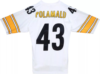 Mitchell & Ness Men's Pittsburgh Steelers Troy Polamalu #43 2005 White Throwback Jersey