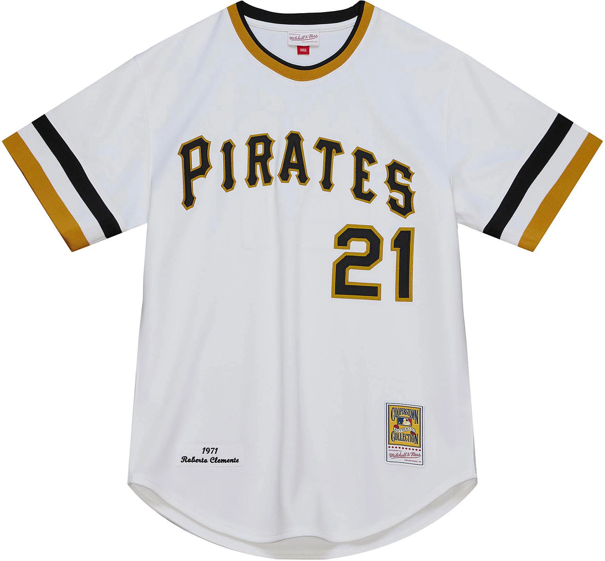 Mitchell & Ness Men's Roberto Clemente #21 White Cooperstown Home Authentic Jersey